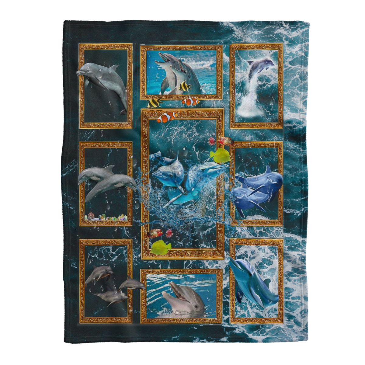 Dolphin Blanket, 3D Ocean Dolphin Fleece Blanket