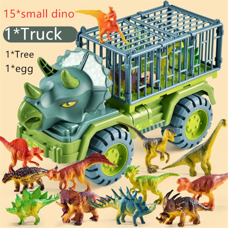 Boys Car Toys Dinosaur Truck Transport Carrier Vehicle Dino Animal Model Tyrannosaurus Rex Kids Game Children Birthday Gifts alx
