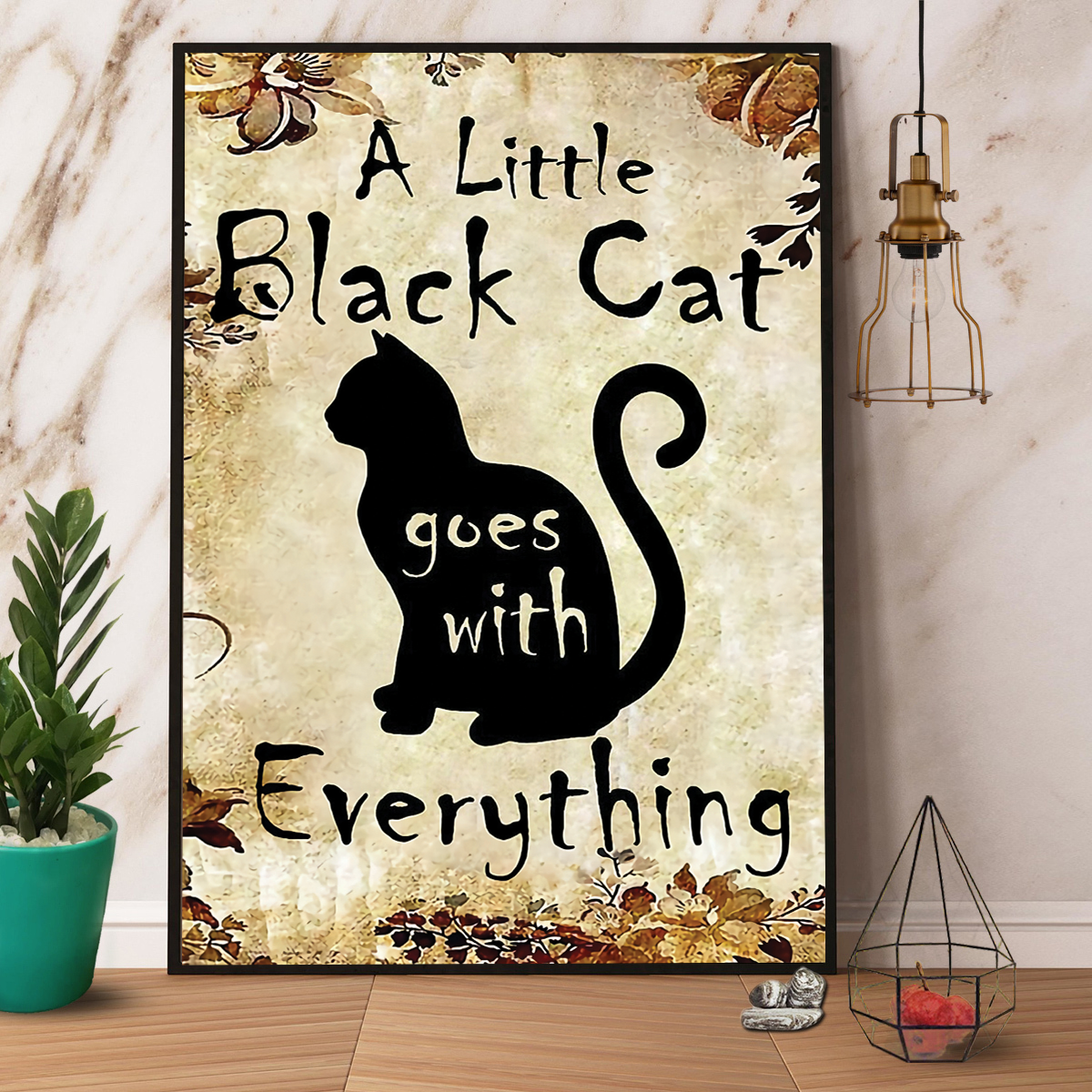 A Little Black Cat Goes With Everything Vintage Poster No Frame