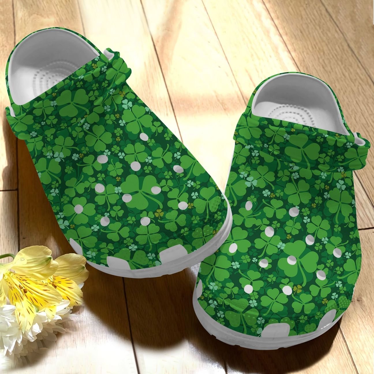 Irish Personalize Clog, Custom Name, Text, Fashion Style For Women, Men, Kid, Print 3D Whitesole Lucky