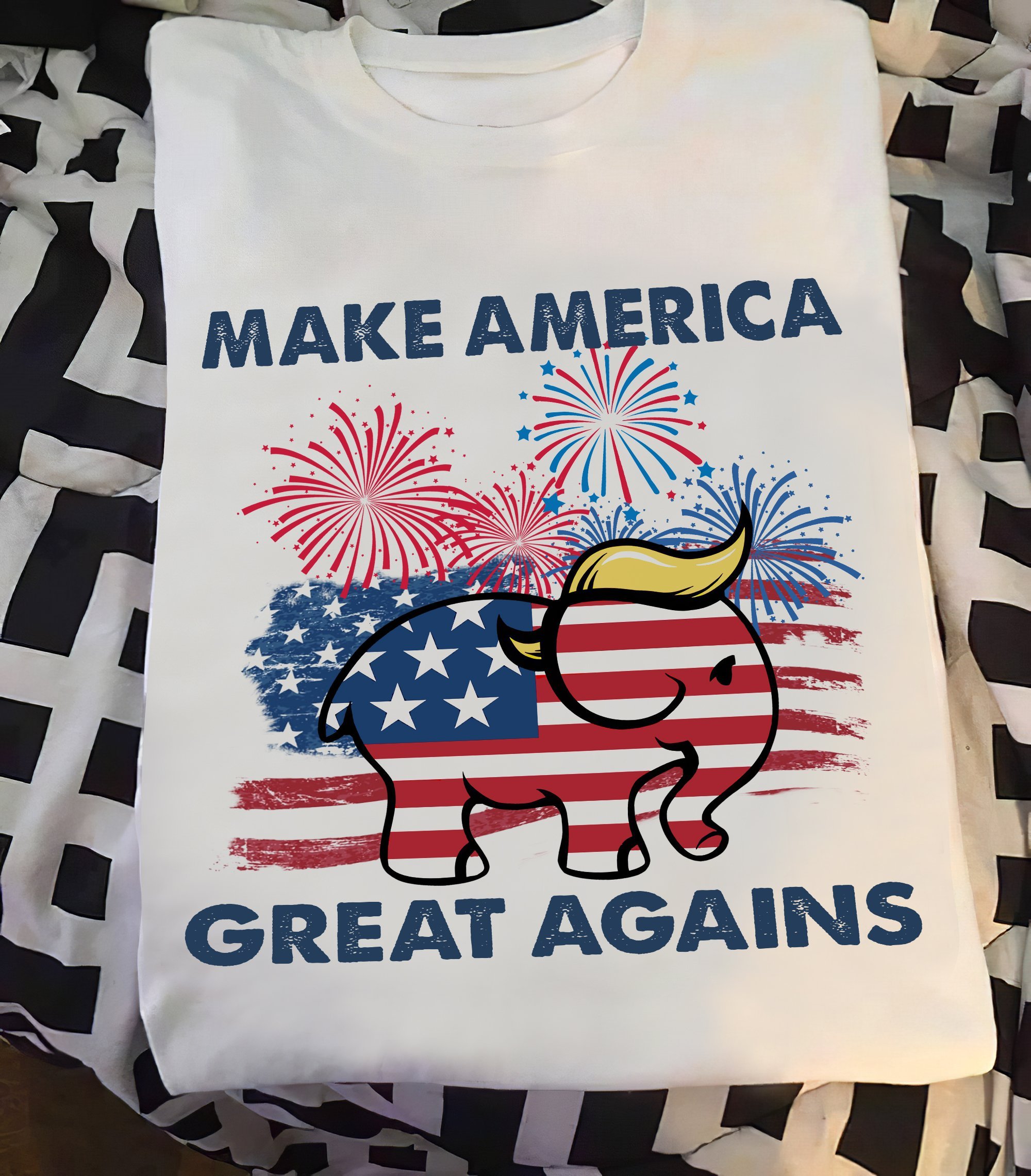 Independence Day Elephant Make America Great Agains Unisex T-Shirt Hoodie Sweatshirt Plus Size S-5Xl