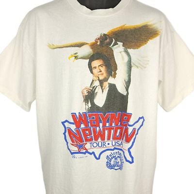 Wayne Newton T Shirt Vintage 90s Tour Bald Eagle Made In Usa 8087