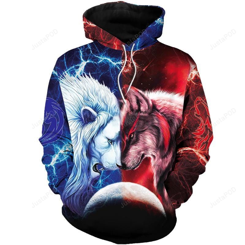 Wolf and Lion Hoodie 3D