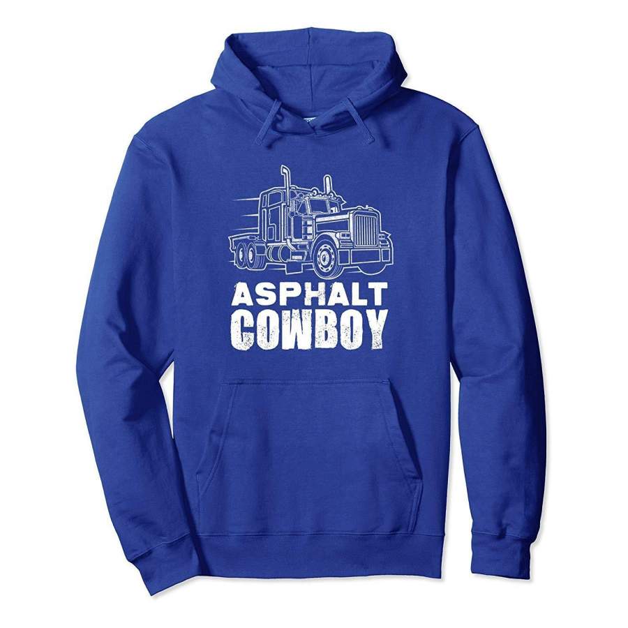 Asphalt Cowboy Hoodie – Patriotic Trailer Trucker Gift