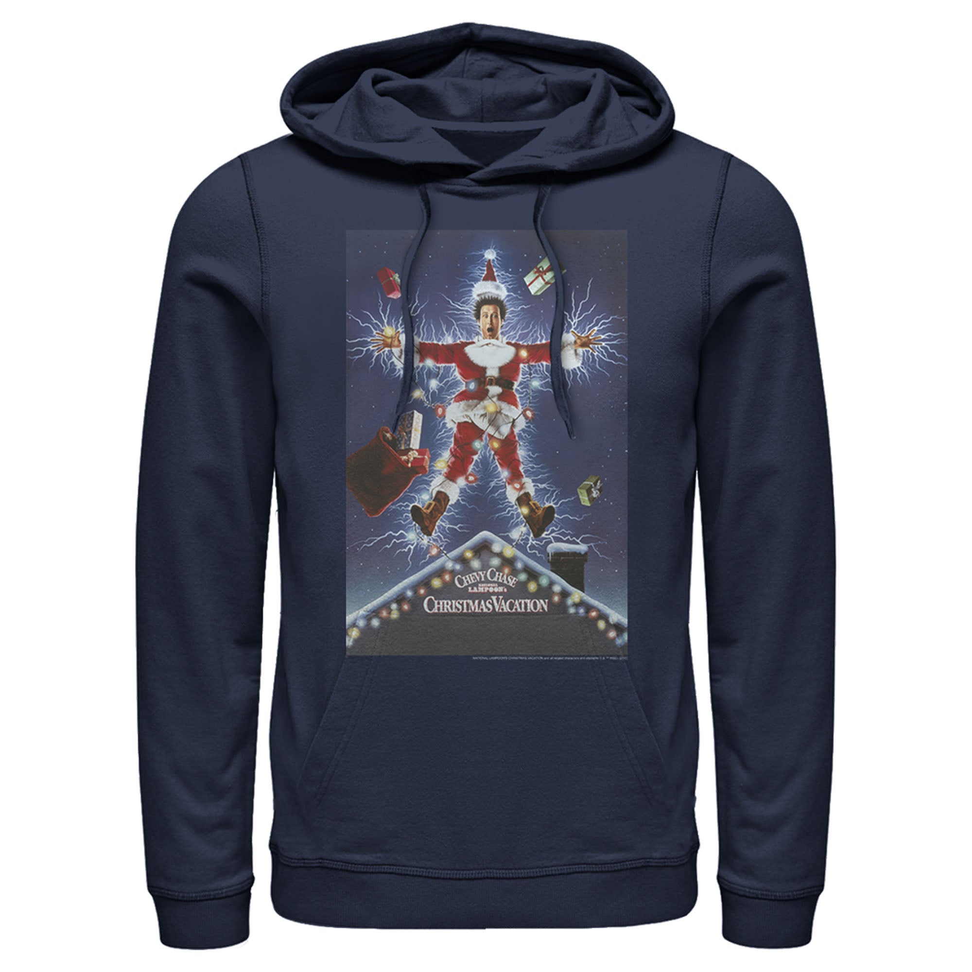 National Lampoon’S Christmas Vacation Men’S Electrified Poster  Pull Over Hoodie