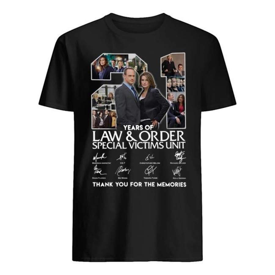 21 Years of Law and Order Special Victims Unit Thank You for the Memories Signatures Shirt Trending T Shirt