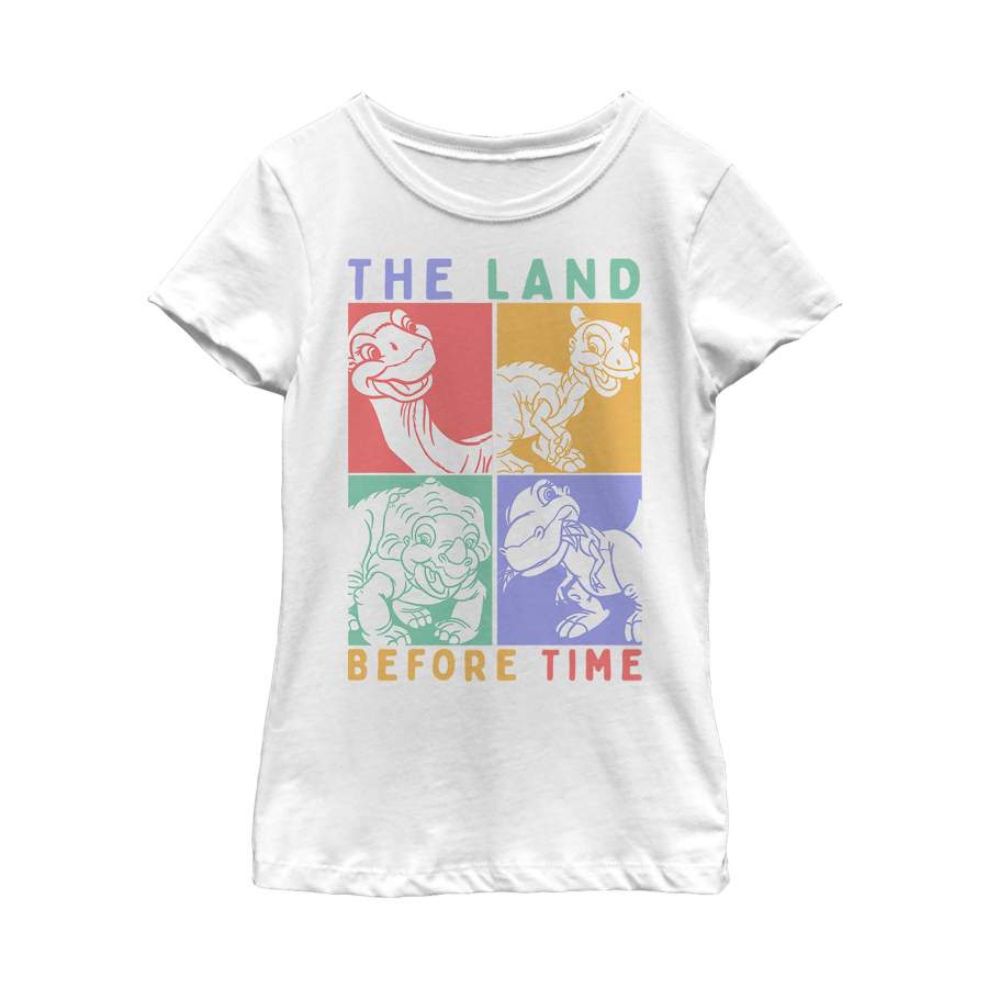 The Land Before Time Girl’s Dinosaur Squares  T Shirt