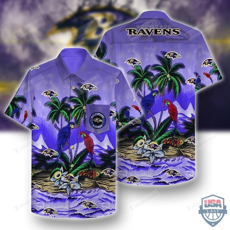 Baltimore Ravens Parrots Couple Hawaiian Shirt