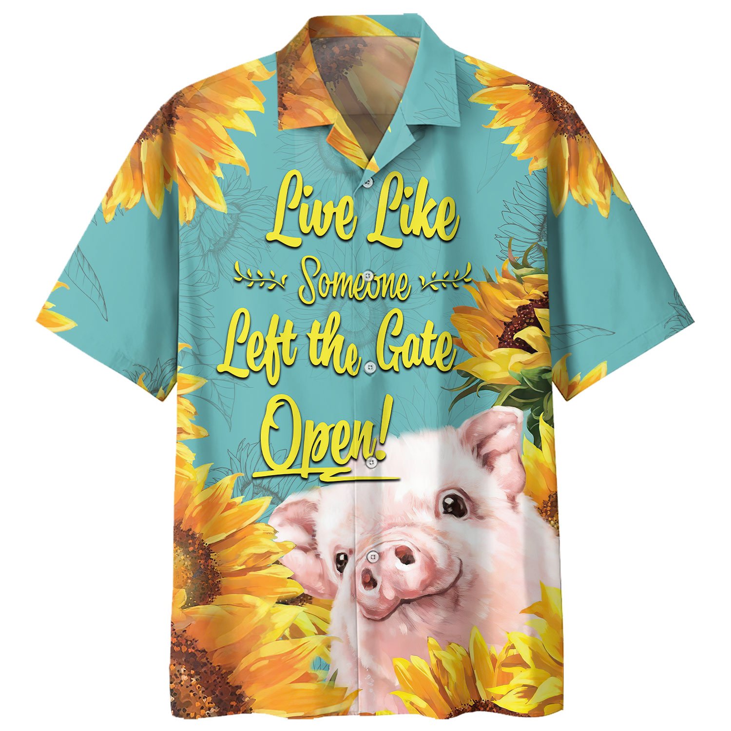 America Familleus Pig Live Like Someone Left The Gate Open Style Hawaiian Shirt Short Ha81457