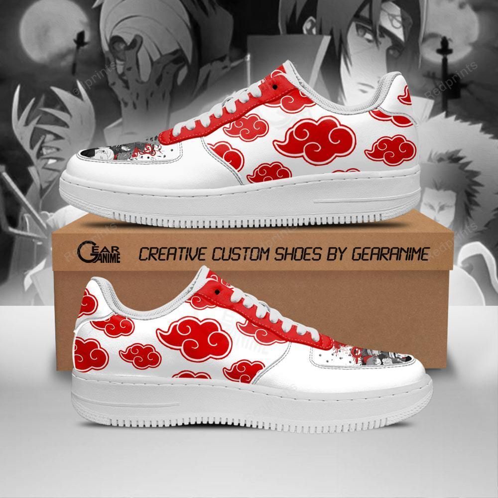 Akatsuki Shoes Shoes Naruto Anime Custom Shoes White Shirttrend