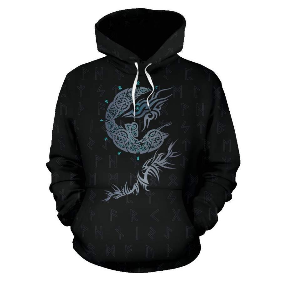 Viking Fenrir Wolf Pullover Hoodie