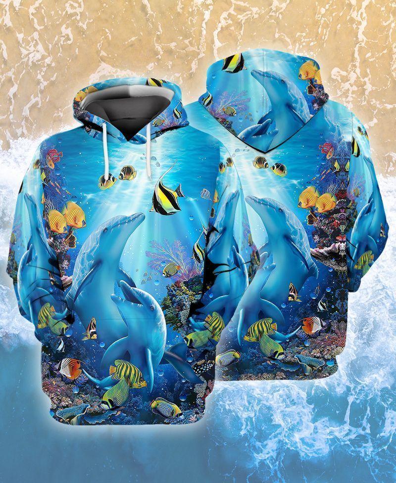 Love Dolphin 3D Full Print3D All Over Printed Unisex Hoodie Zip Hoodie T-Shirt Plus Size S-5Xl