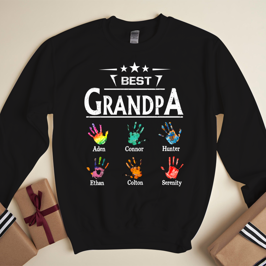 Best Grandpa Hands Colorful Sweatshirt