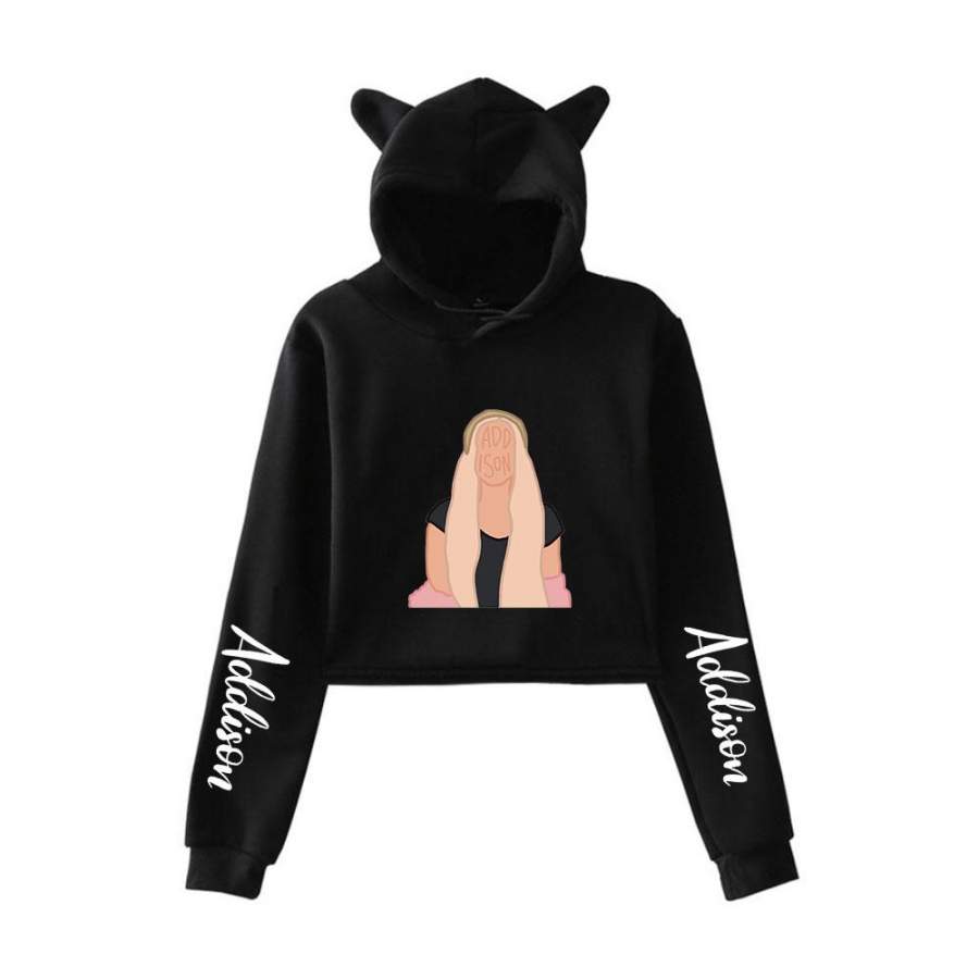 Tik Tok Merch Addison Rae Bunny Ear Hoodie for Girl Party Costume