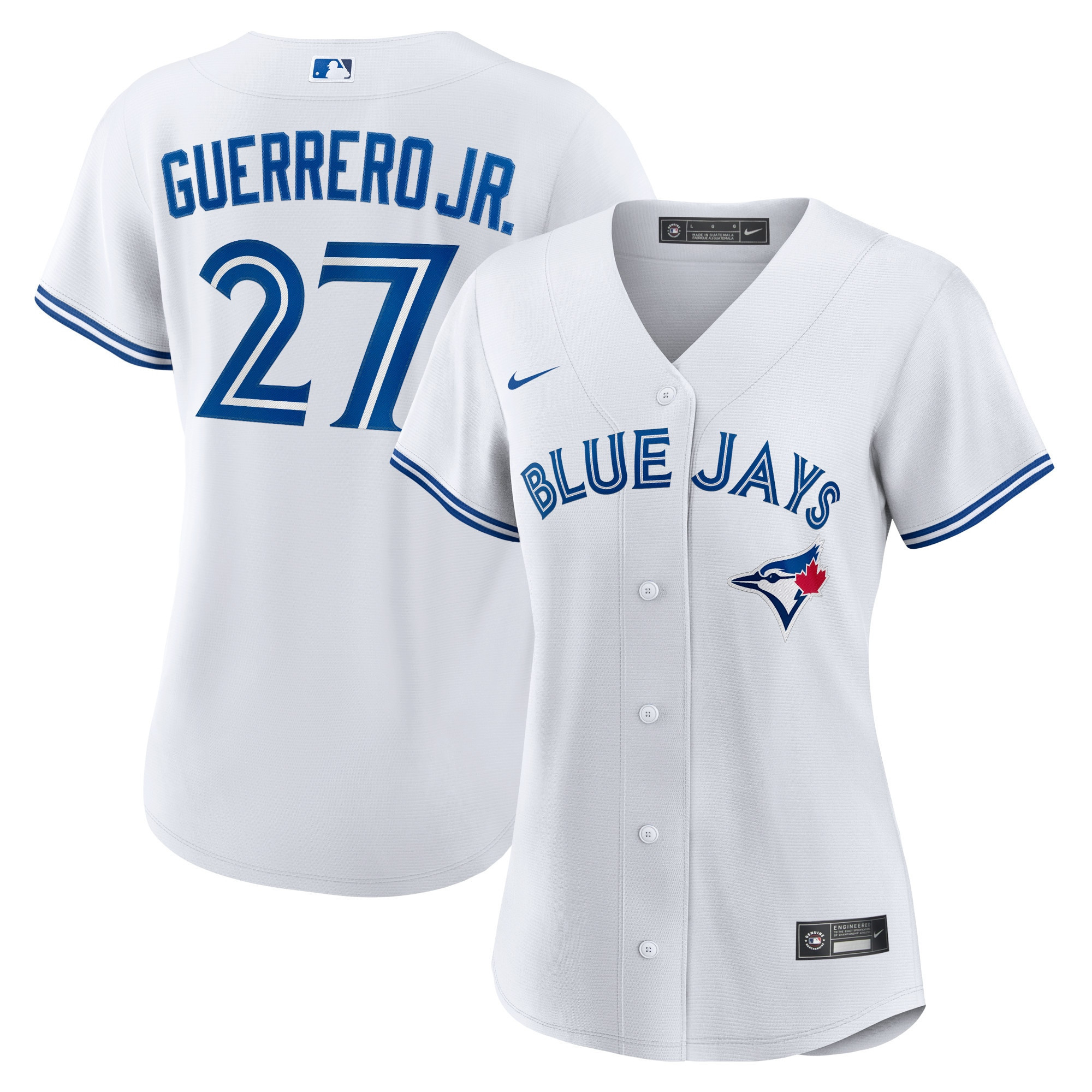 Vladimir Guerrero Jr. Toronto Blue Jays Womens Home Replica Player Jersey – White MLB