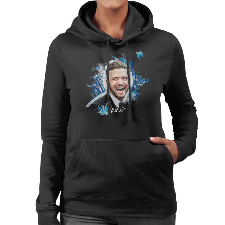 Sidney Maurer Original Portrait Of Justin Timberlake Women’s Hooded Sweatshirt
