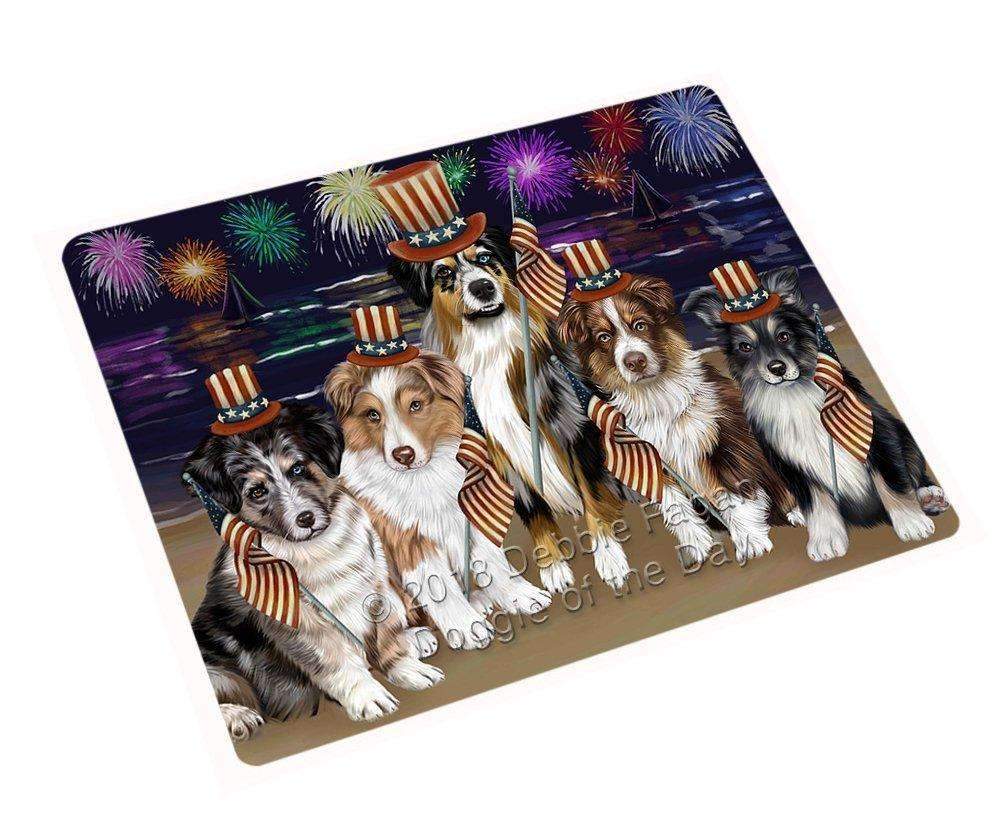 4Th Of July Firework Australian Shepherds Dog Blanket Blnkt49575