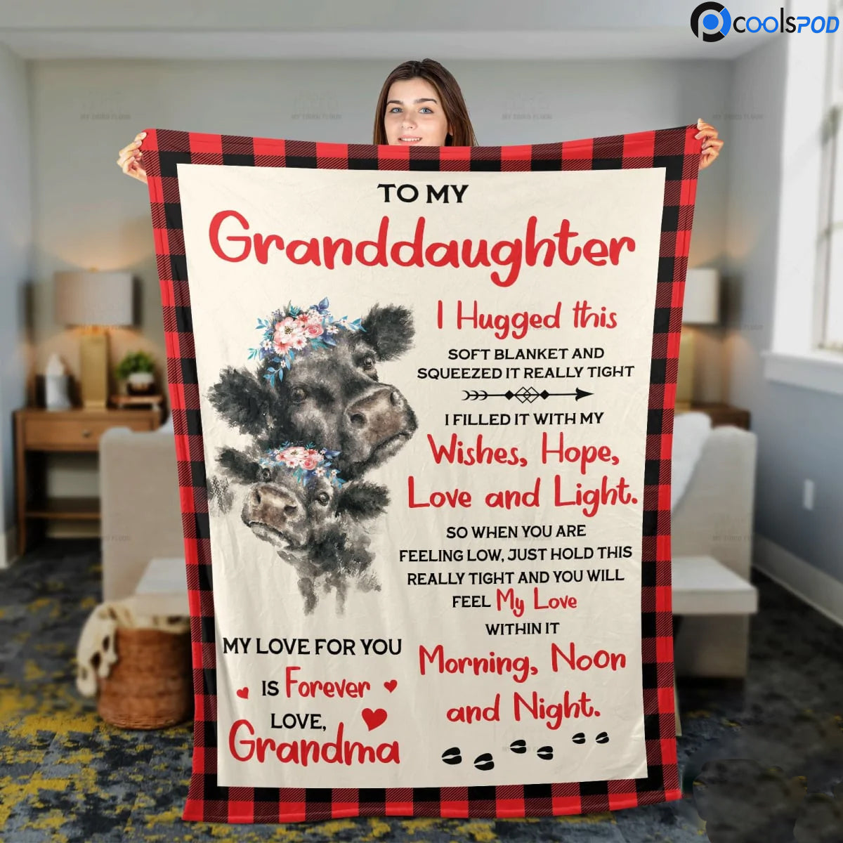 From Grandma To Granddaughter Throw Blanket, Soft Cozy Premium Baby Blanket, Gift For Granddaughter