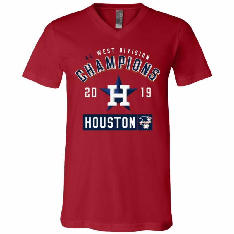 Houston Astros 2019 Al West Division Champions Base Runner Roster V Neck T-Shirt