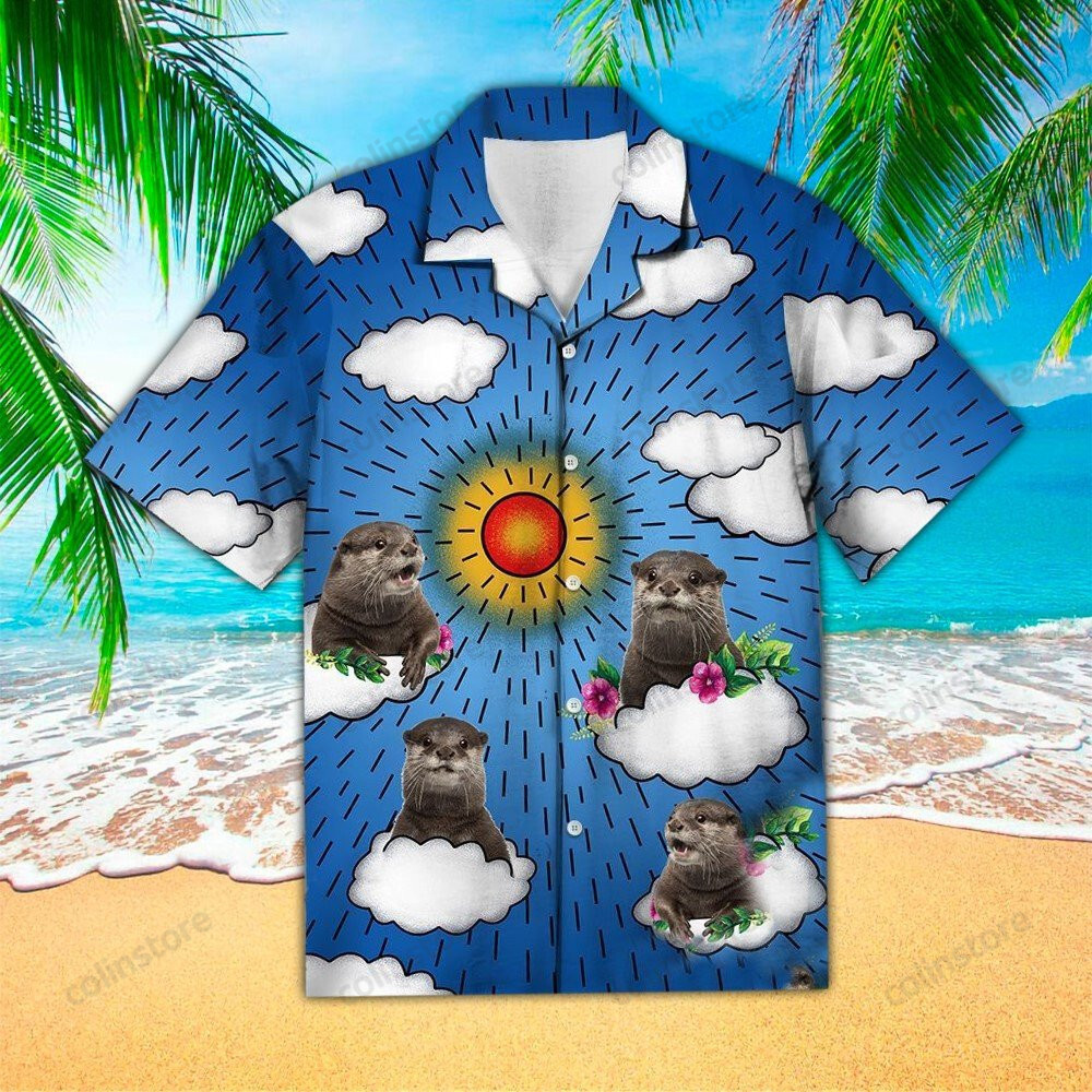 Otter Hawaii Button Up Shirt Aloha Ha38026