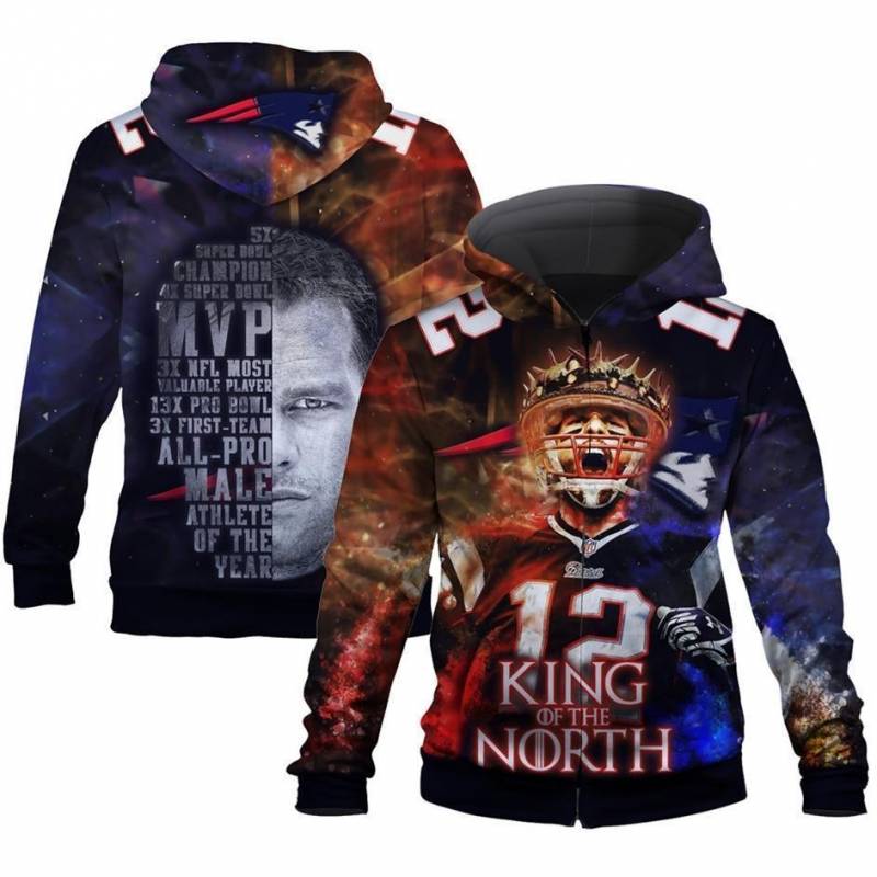 New England Patriots King Of North Hoodie Unisex 3D All Over Print