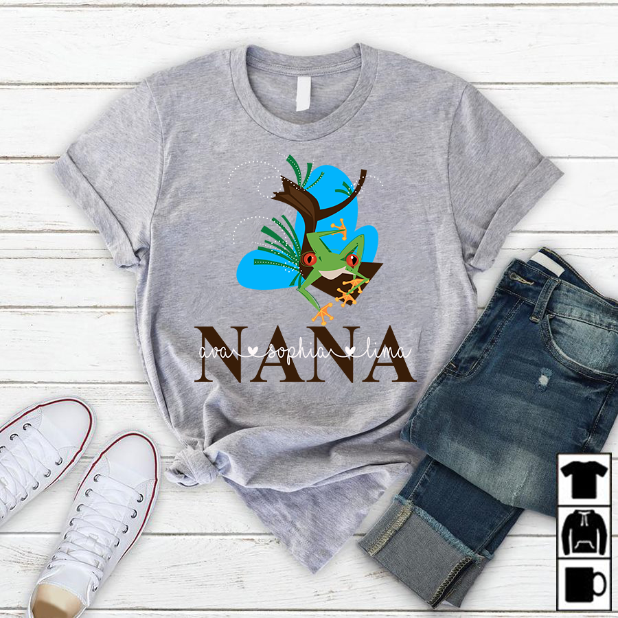 Nana – Frog Art, Family Customize Personalized T-Shirt, Hoodie Adult, Kid, Unisex