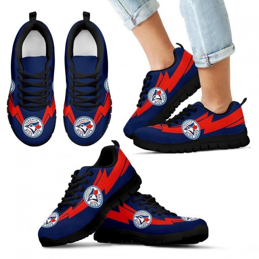 Three Amazing Good Line Charming Logo Toronto Blue Jays Sneakers #852