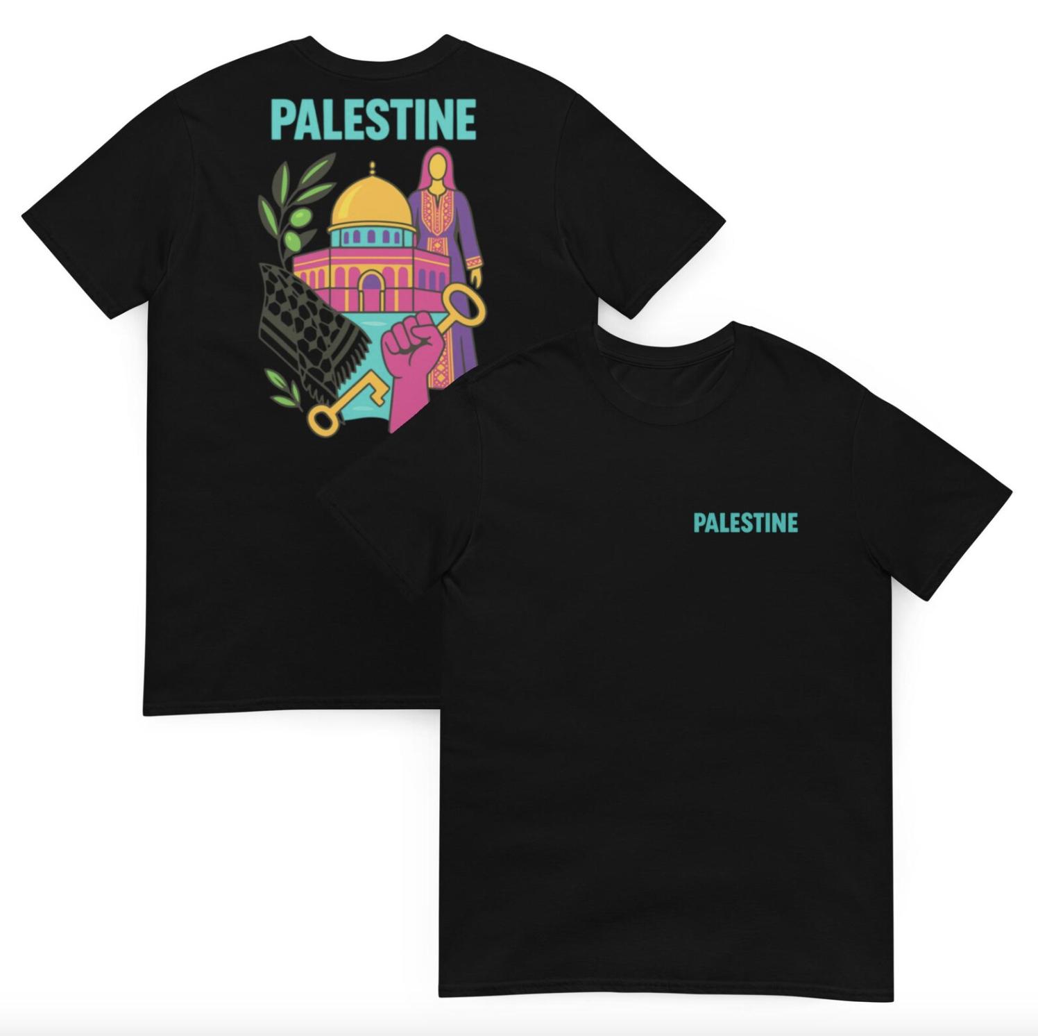 Palästina T-Shirt, Streetwear Design im Casablanca-Stil, Symbolisches Kunstshirt ohne Gesicht, Geschenk für Männer & Frauen, Alle Farben & Größen