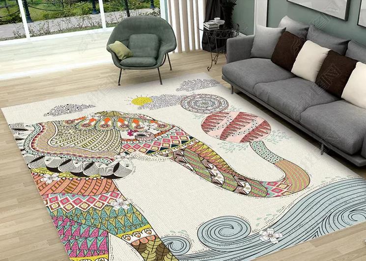 3D Cartoon Color Elephant Non-Slip Rug Mat 225