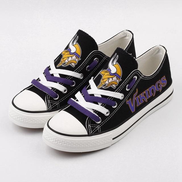 Custom Minnesota Vikings Shoes For Sale Letter Glow In The Dark Shoes Cheap Laces