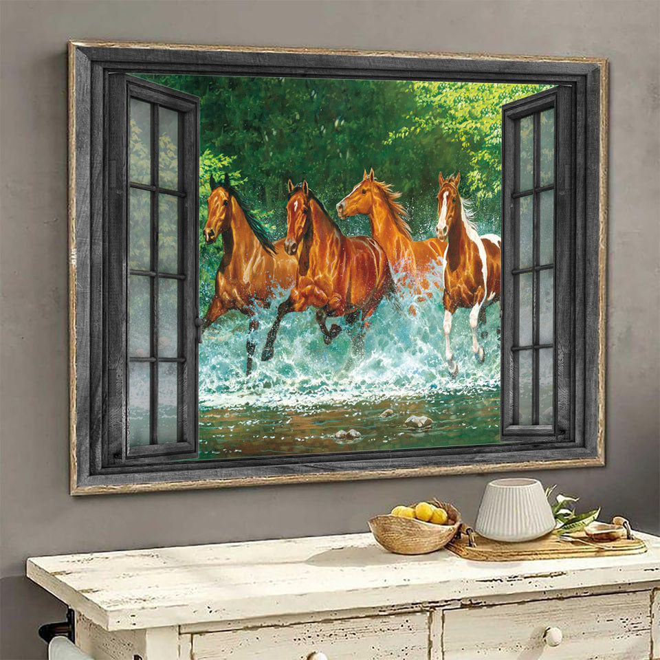 Brown Horse 3D Wall Art Painting Home Decor Ha0501-Tnt