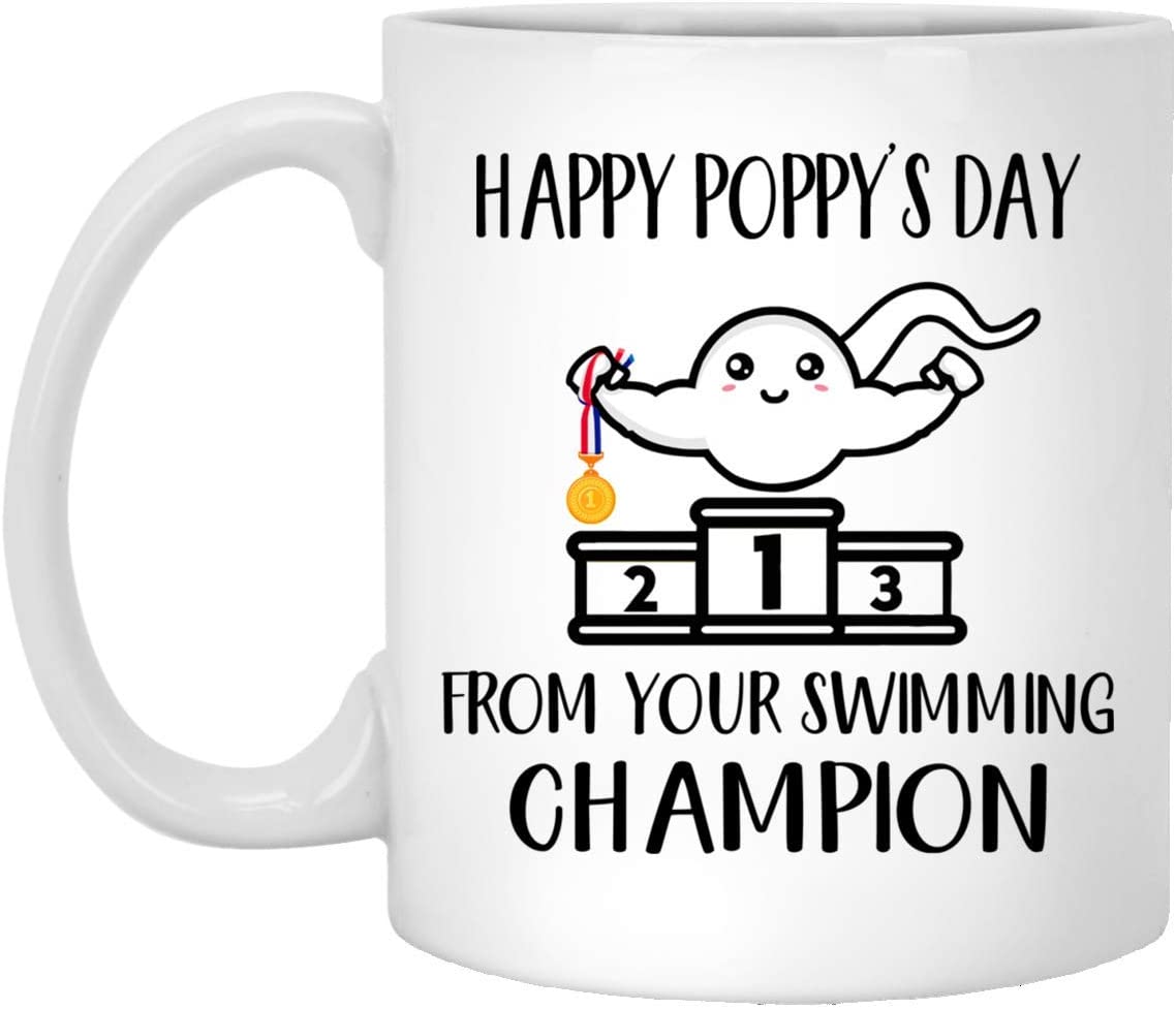 Happy Poppy’S Day From Your Swimming Champion Sperm Mug – Father’S Day Gift 15Oz