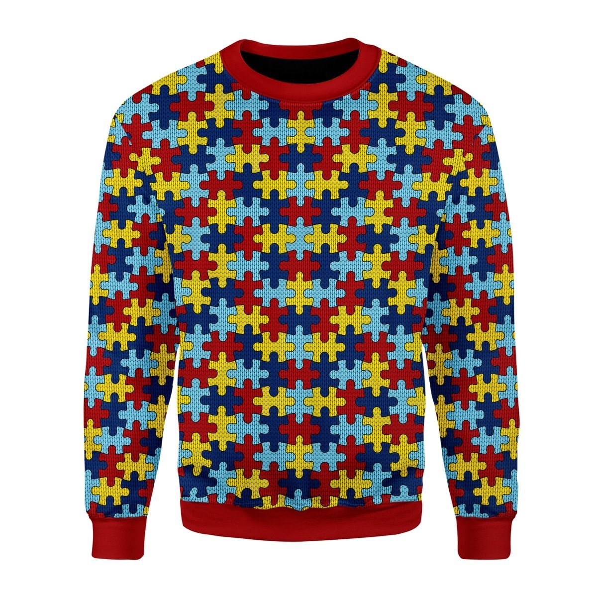 Autism Puzzel Ugly Christmas Sweater | Unisex | Full Size | Adult | Colorful | US3468