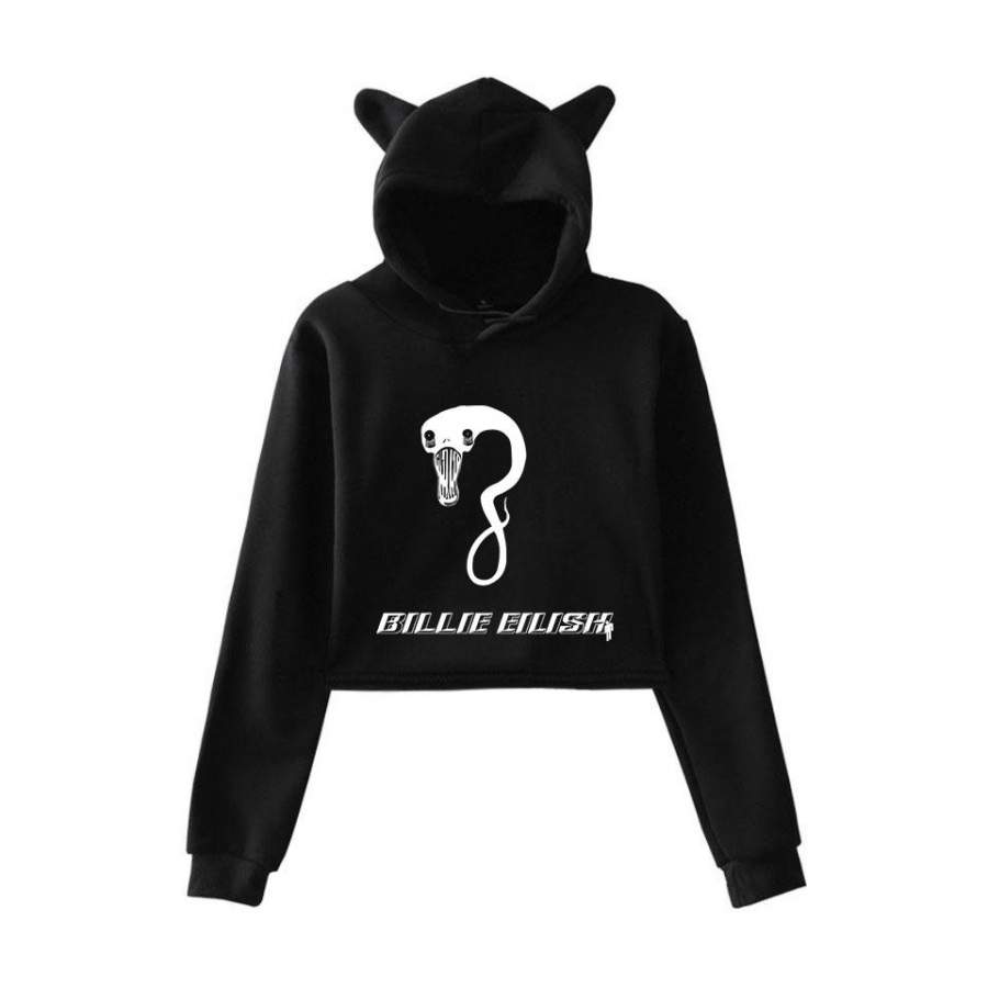 Billie Eilish Girl Hoodie with Bunny Ear Pop Music Costume Ideal Gift