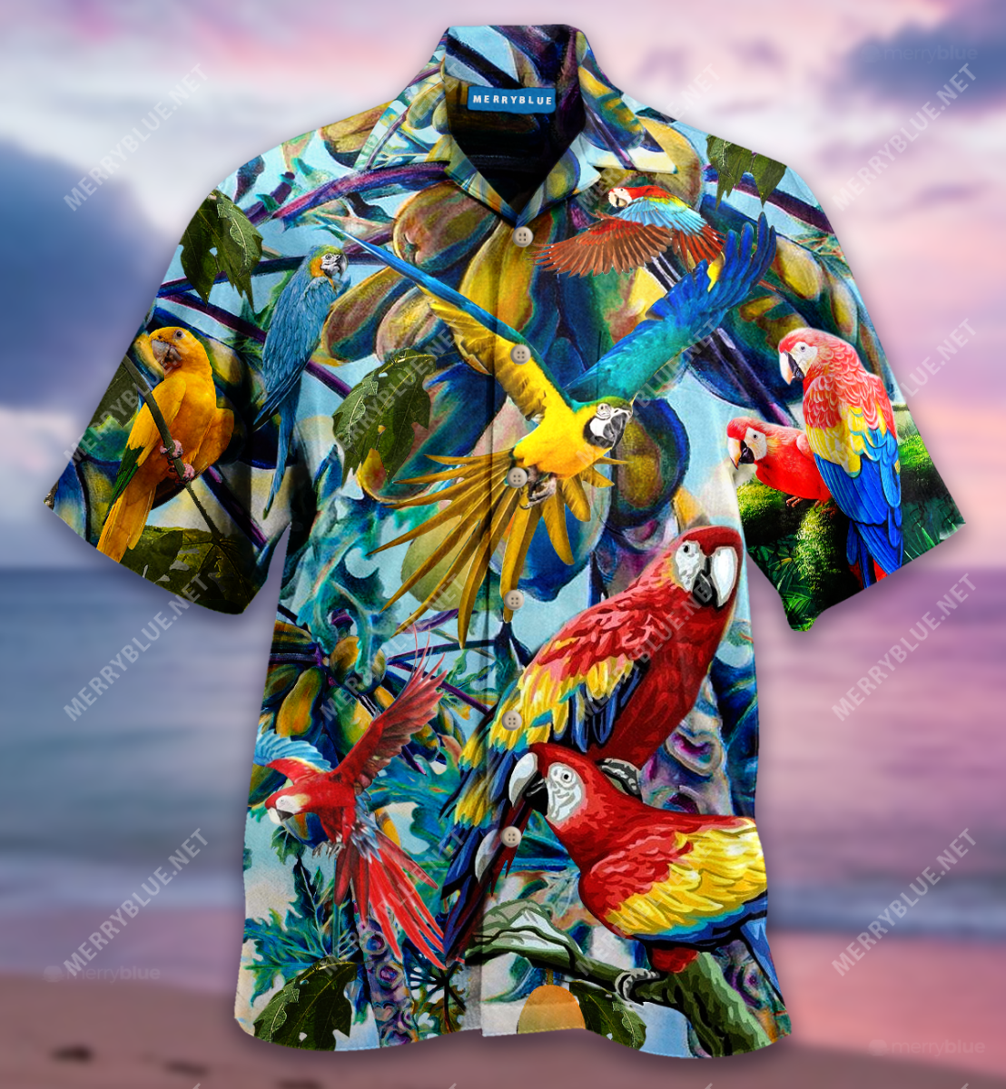 Parrot Really Likes Papaya Unisex Hawaii Shirt Ha79349