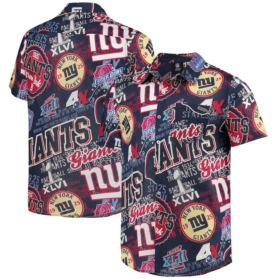 New York Giants Royal Thematic Hawaii Shirt Ha1986