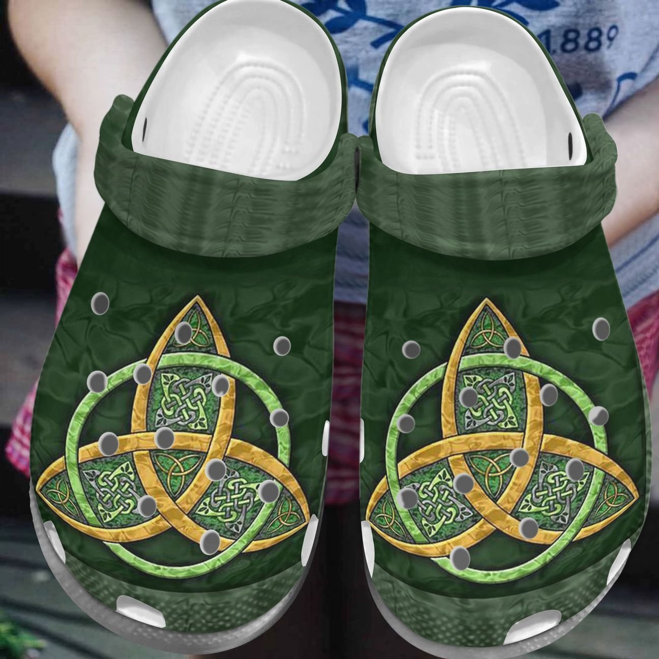 Irish Personalized Clog, Custom Name, Text, Color, Number Fashion Style For Women, Men, Kid, Print 3D Trinity Symbol