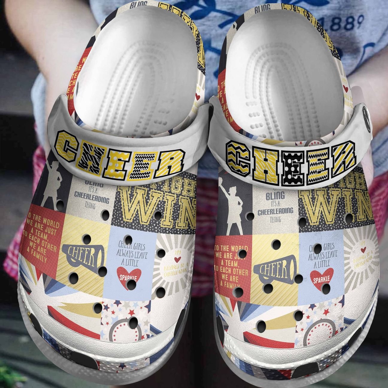 Cheerleader Personalized Clog, Custom Name, Text, Color, Number Fashion Style For Women, Men, Kid, Print 3D Cheerleading Thing Girl