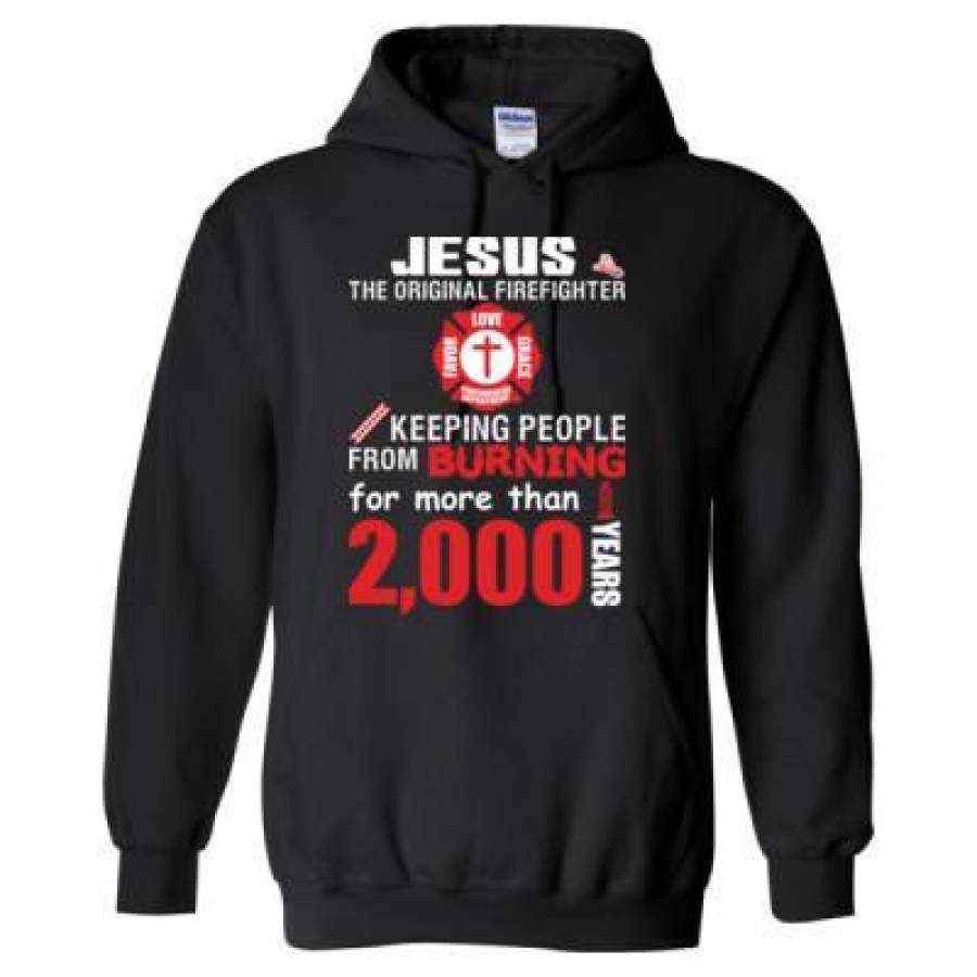 AGR Jesus The Original Firefighter Keeping People From Burning For More Than 2000 Years – Heavy Blend™ Hooded Sweatshirt