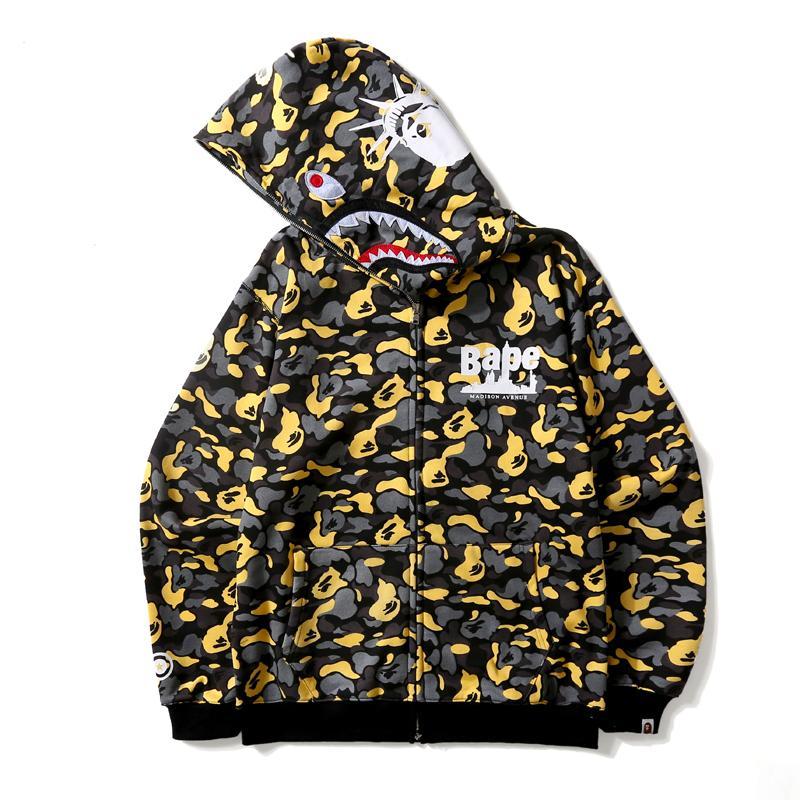 Bape New York Shark Camo Hoodie Sweatshirt