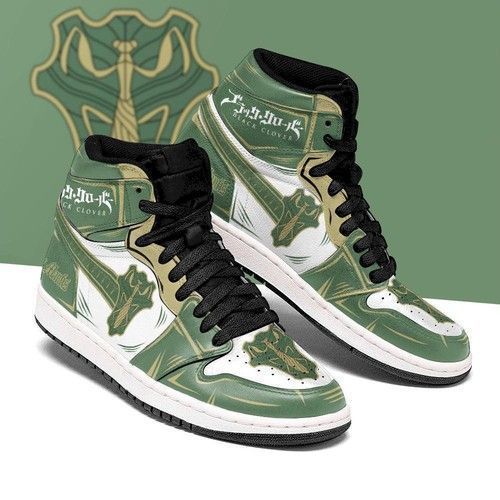 Green Mantis Magic Knight Jordan Black Clover Anime Shoes Sport Sneakers Air Jordan High Sneakers Sport Sneakers