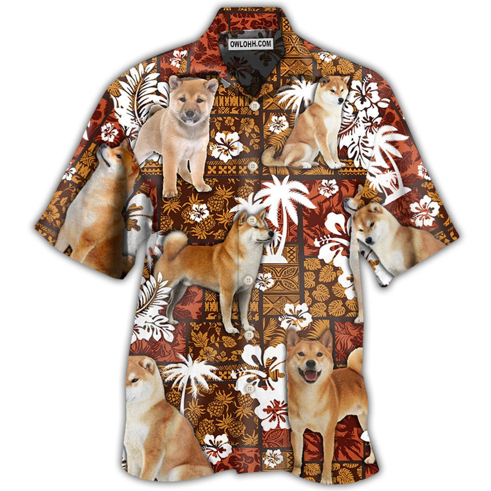 Akita Dog Lovely Tropical Style – Hawaiian Shirt  – Owl Ohh