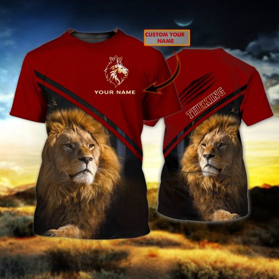 The King Lion – Personalized Name All Over Print Unisex Tshirt