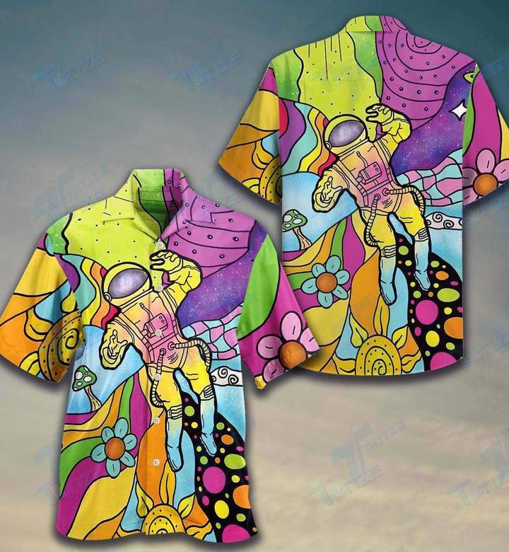 Trippy Astronaut In The Ocean Hippie Galaxy Hawaiian Shirt | For Men & Women | Adult | Hw5648