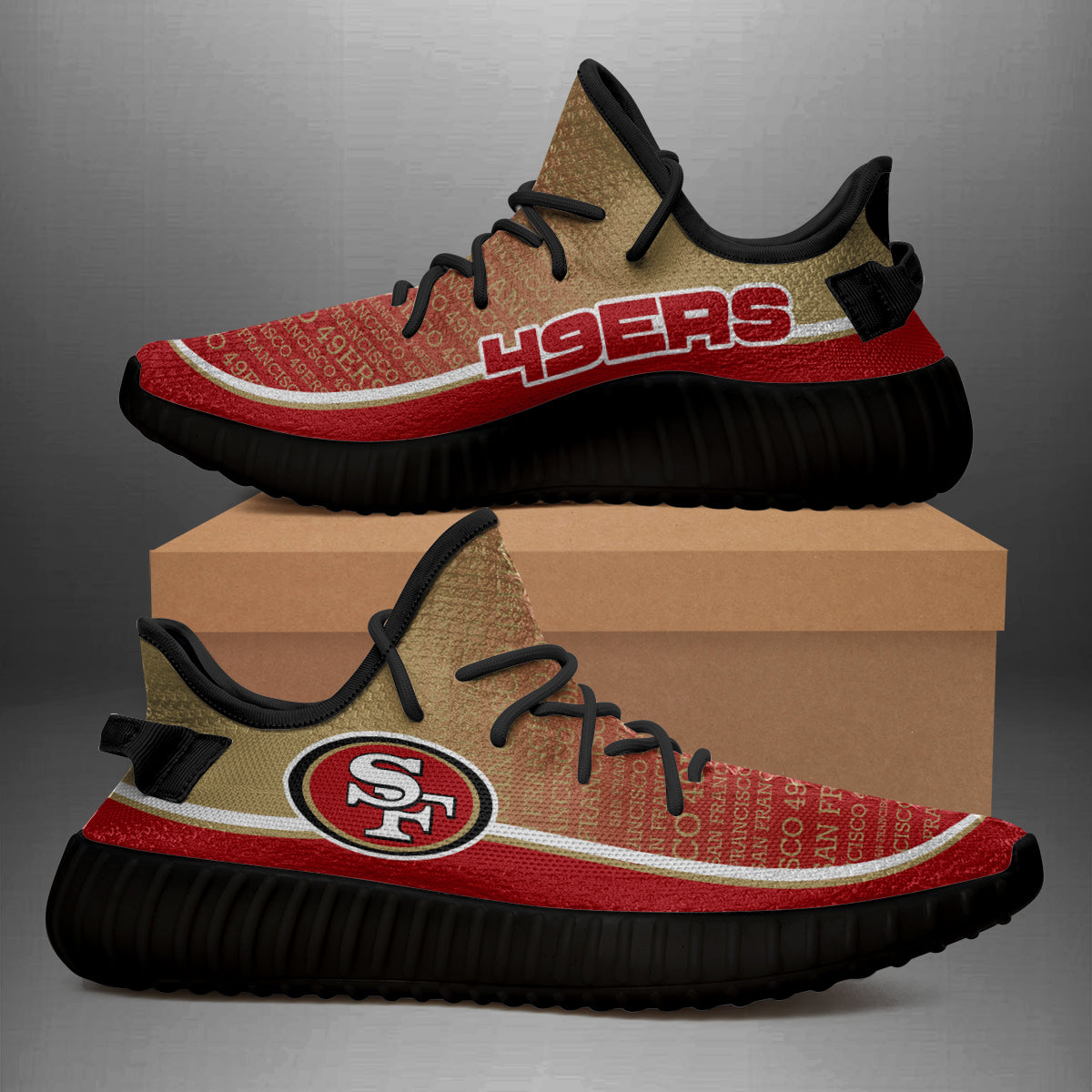 Colorful Line Words San Francisco 49Ers Yeezy Shoes