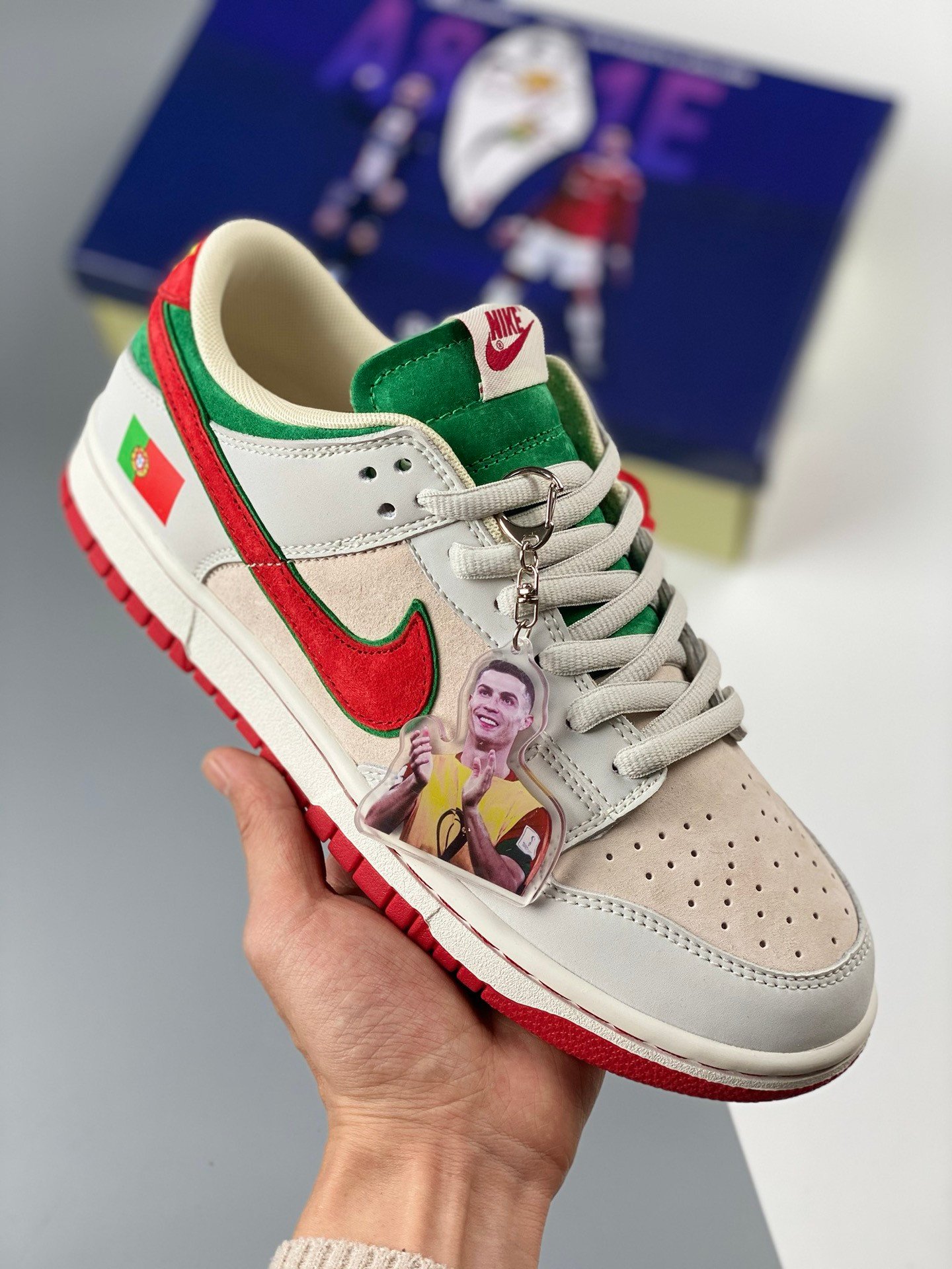 Custom Nike Dunk Low ‘Portugal’ White Grenn Red 5340988