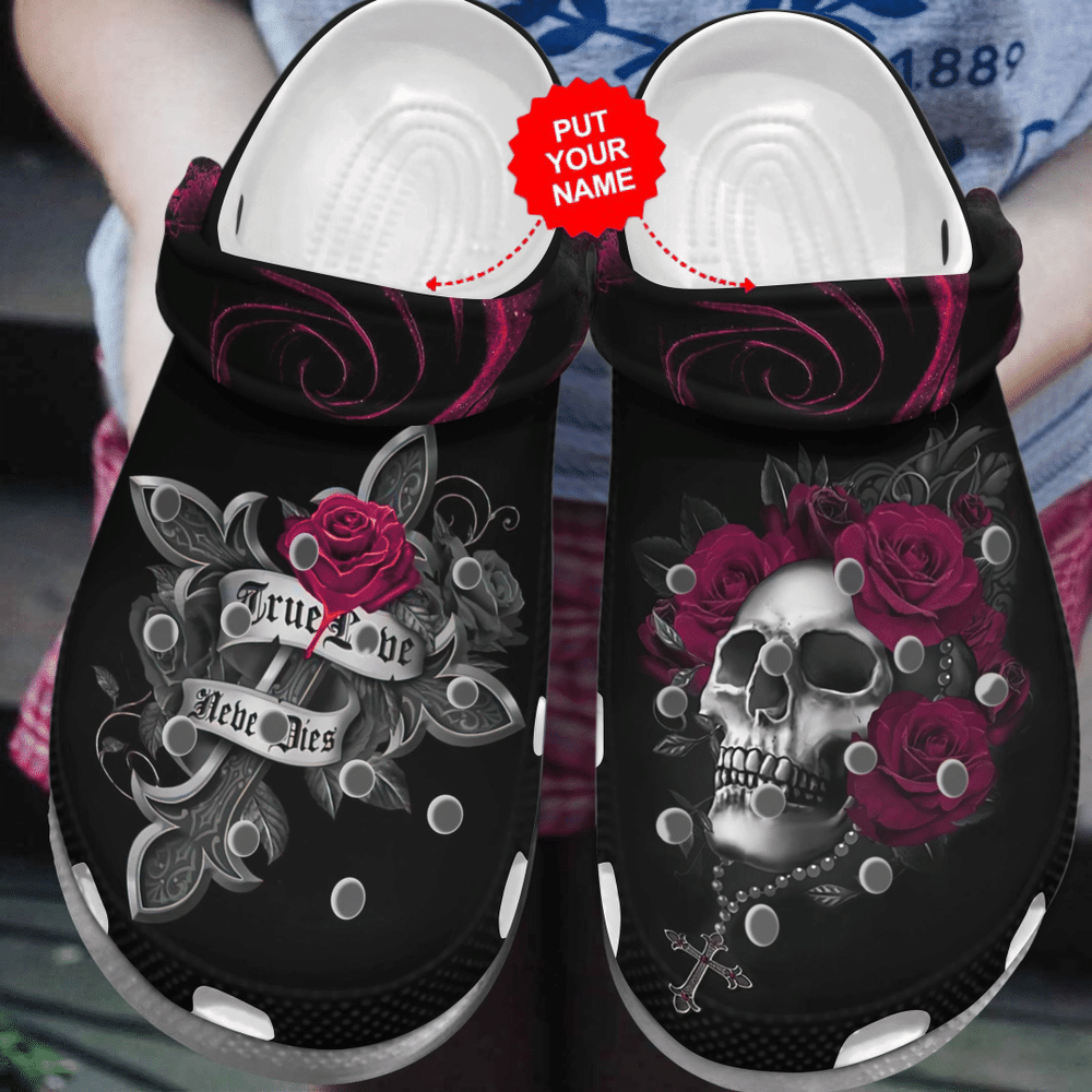 Skull Crocs – True Lover Never Dies Clog Shoes For Men And Women