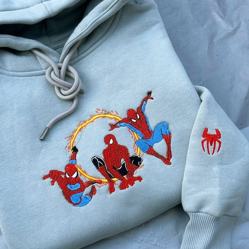 Spiderman Embroidered Hoodie Sweater Embroidered T-Shirt Sweatshirt Hoodie