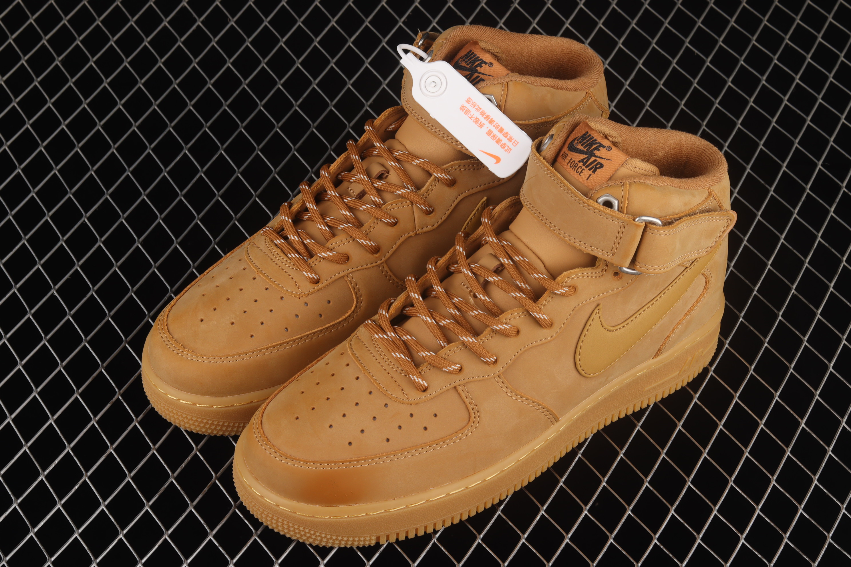 Nike Air Force 1 07 Mid Wheat Suede Brown Shoes Sneakers SNK781378958