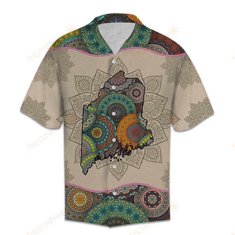 Awesome Maine Mandala Hawaiian Shirt Ha59897